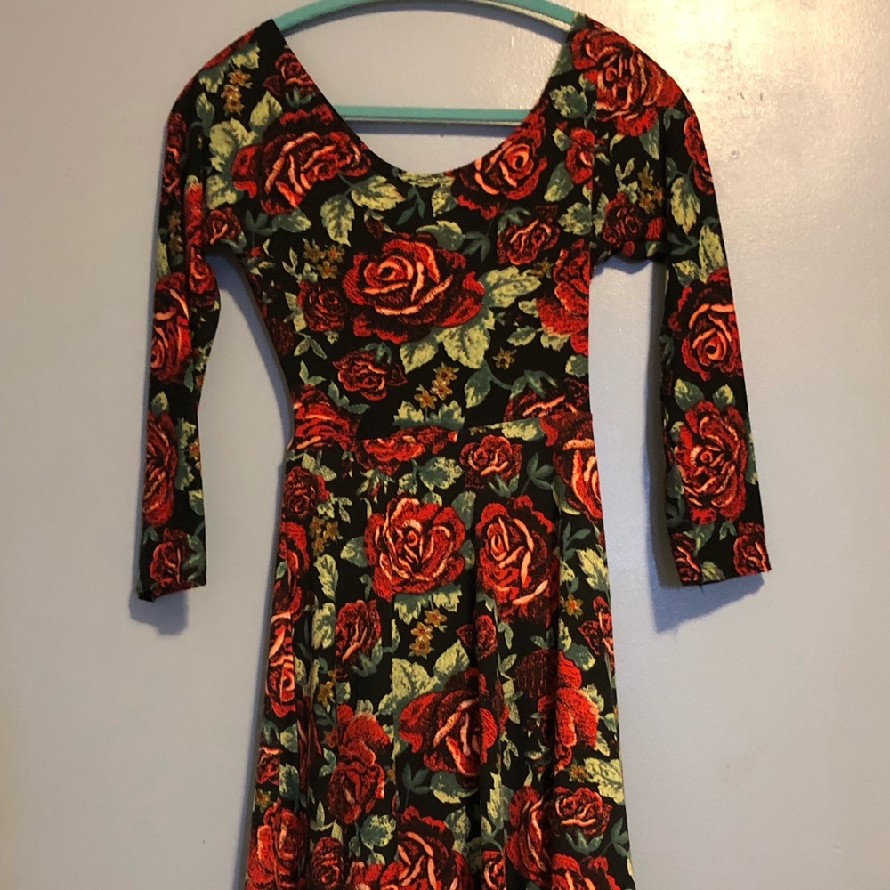 Floral print back tie dress